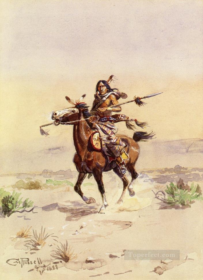 noble des plaines 1899 Charles Marion Russell Indiens d’Amérique Peintures à l'huile